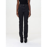 Saint Laurent Black Cotton Straight-Leg Jeans for Women