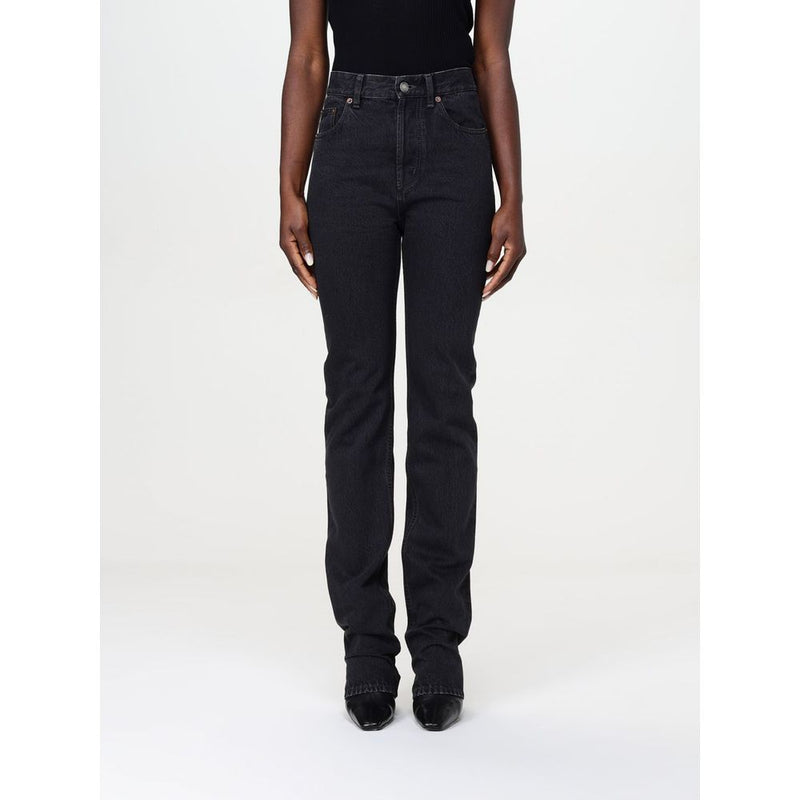 Saint Laurent Black Cotton Straight-Leg Jeans for Women