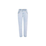 Yes Zee Light Blue Cotton Boyfriend Jeans for Women