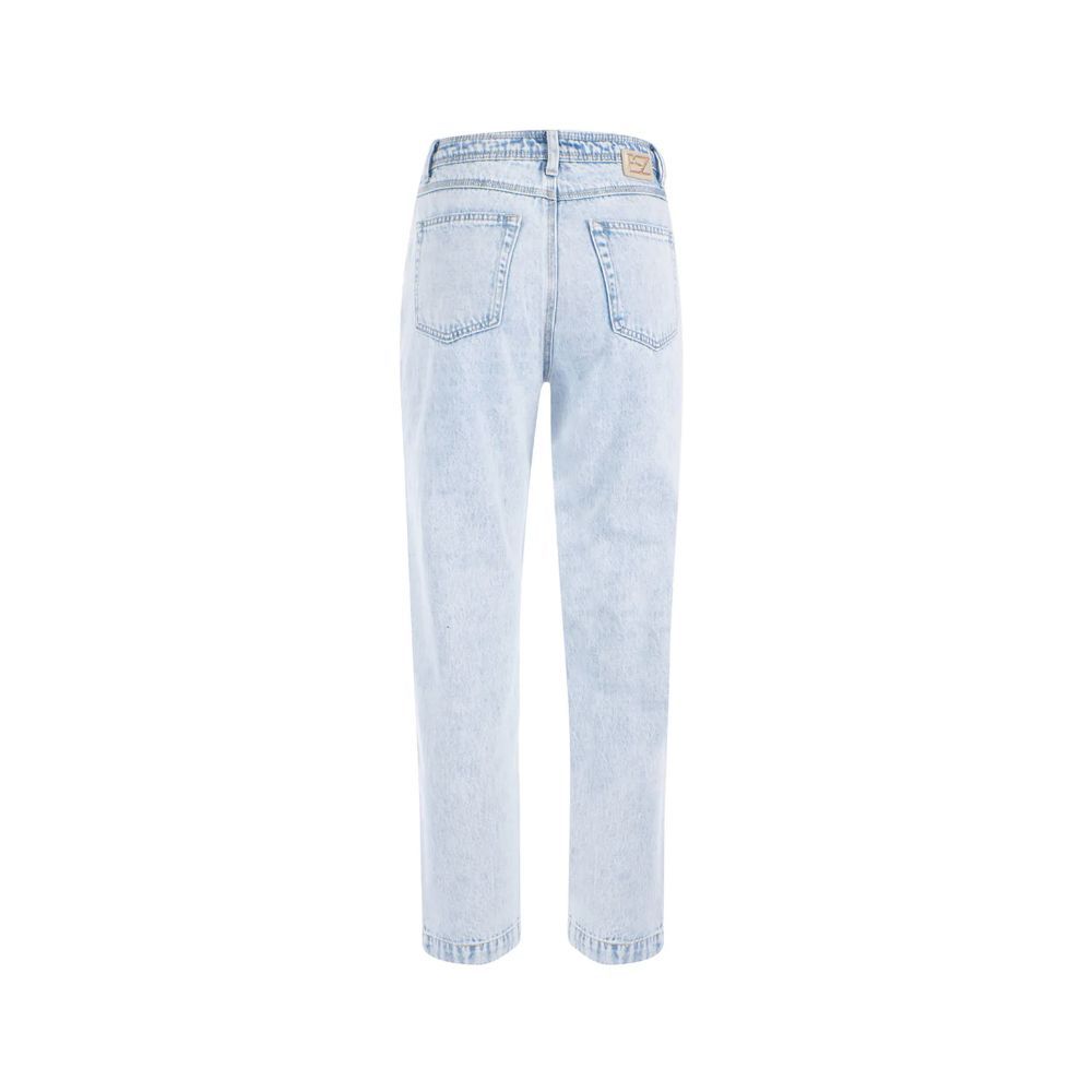 Yes Zee Light Blue Cotton Boyfriend Jeans for Women