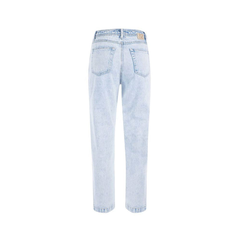 Yes Zee Light Blue Cotton Boyfriend Jeans for Women