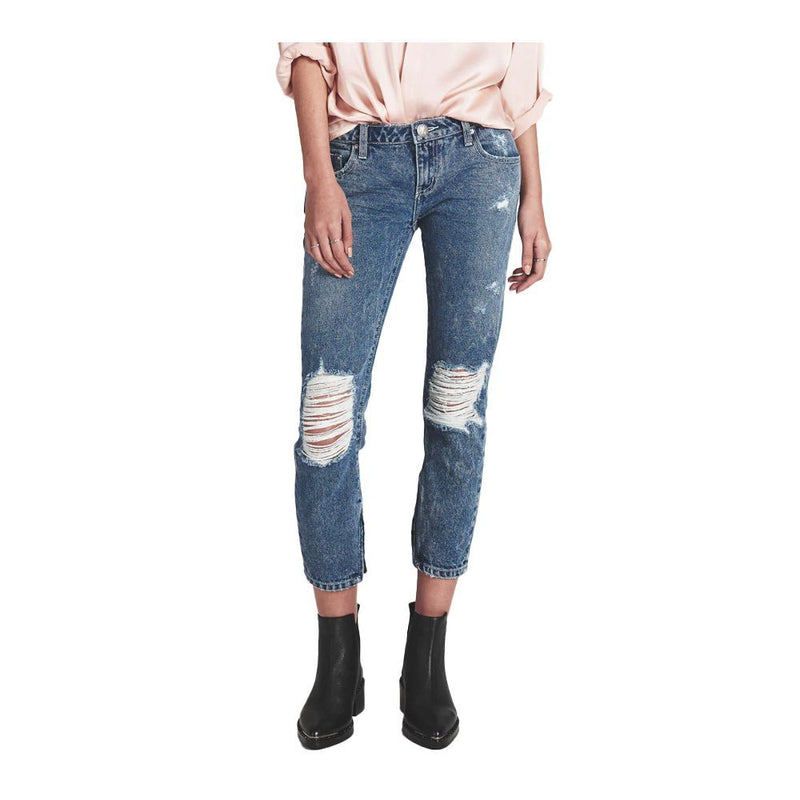 One Teaspoon Blue Cotton Cropped Jeans for Women - Stylish & Eco-Friendly