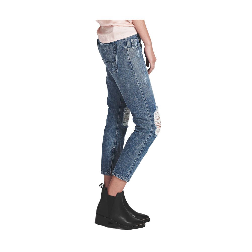 One Teaspoon Blue Cotton Cropped Jeans for Women - Stylish & Eco-Friendly