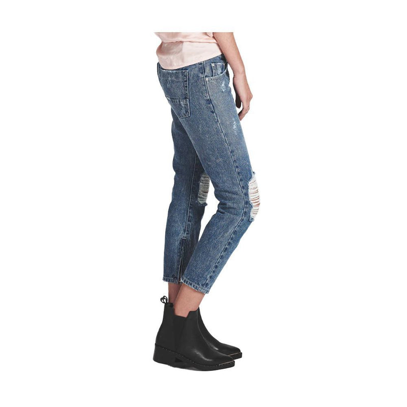 One Teaspoon Blue Cotton Cropped Jeans for Women - Stylish & Eco-Friendly