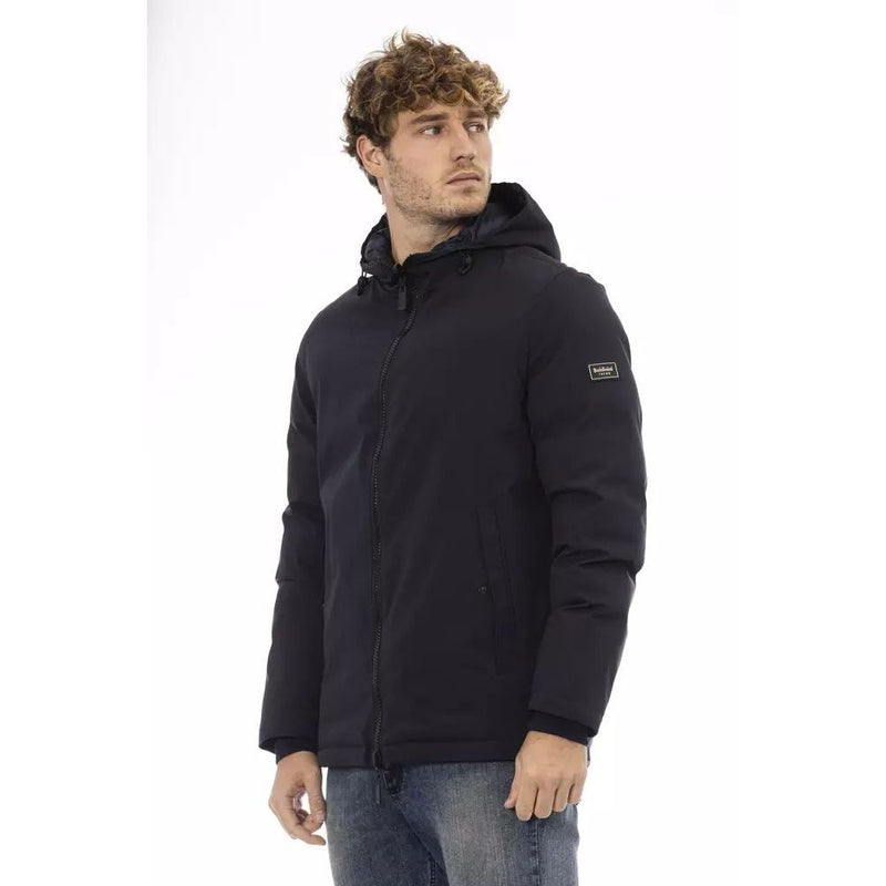Baldinini Trend Blue Polyester Shell Jacket for Men