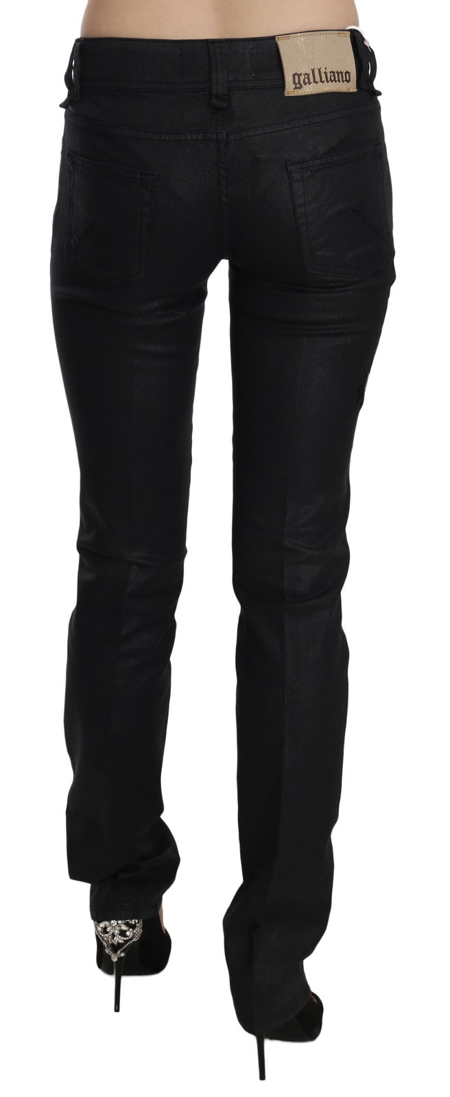 Jean Skinny Femme John Galliano Black Swan Floral Brodé