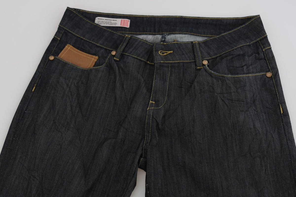 PLEIN SUD High Waist Straight Cropped Trouser Jeans - Blue
