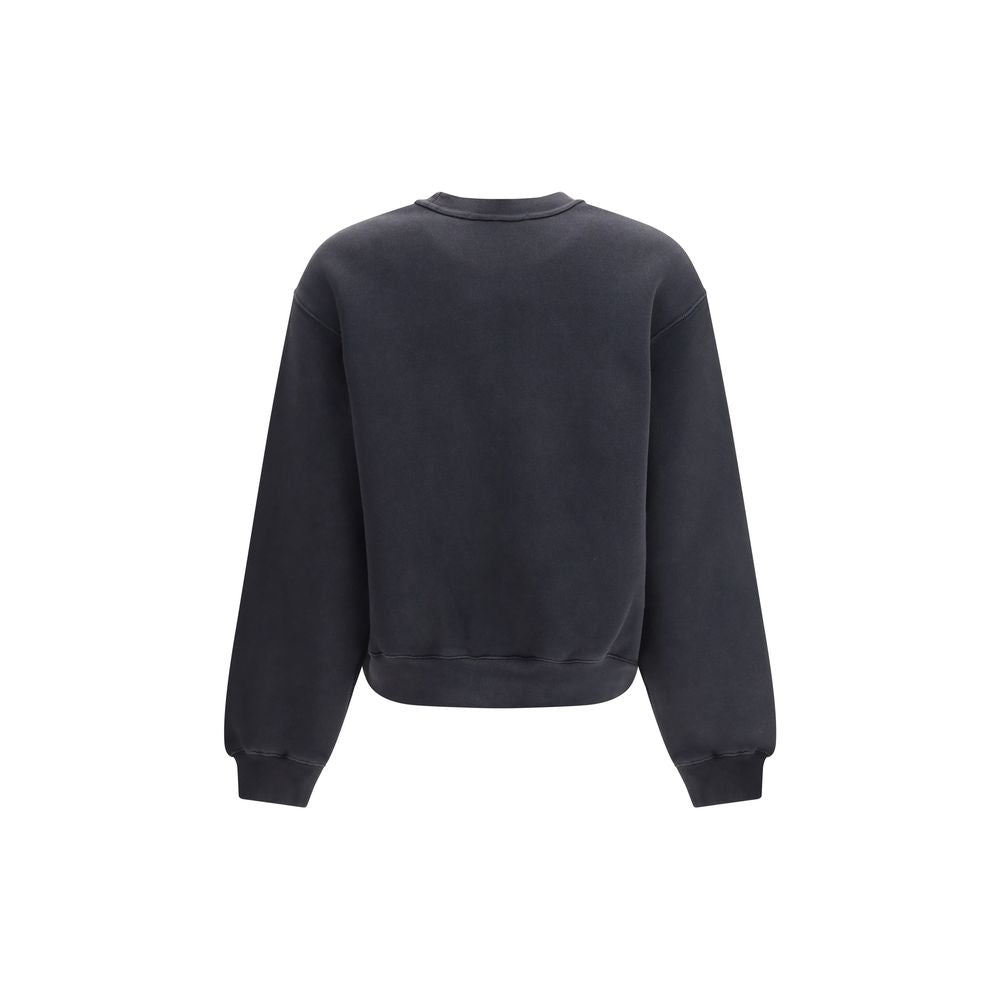 Alexander Wang Black Cotton Sweatshirt with Crystal Hotfix Logo