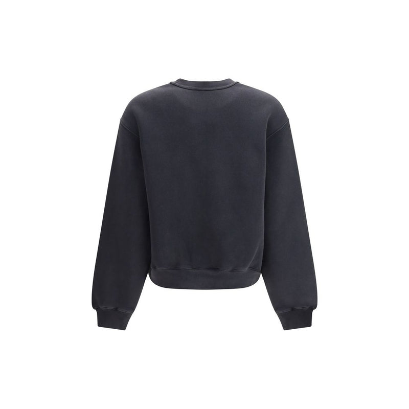 Alexander Wang Black Cotton Sweatshirt with Crystal Hotfix Logo