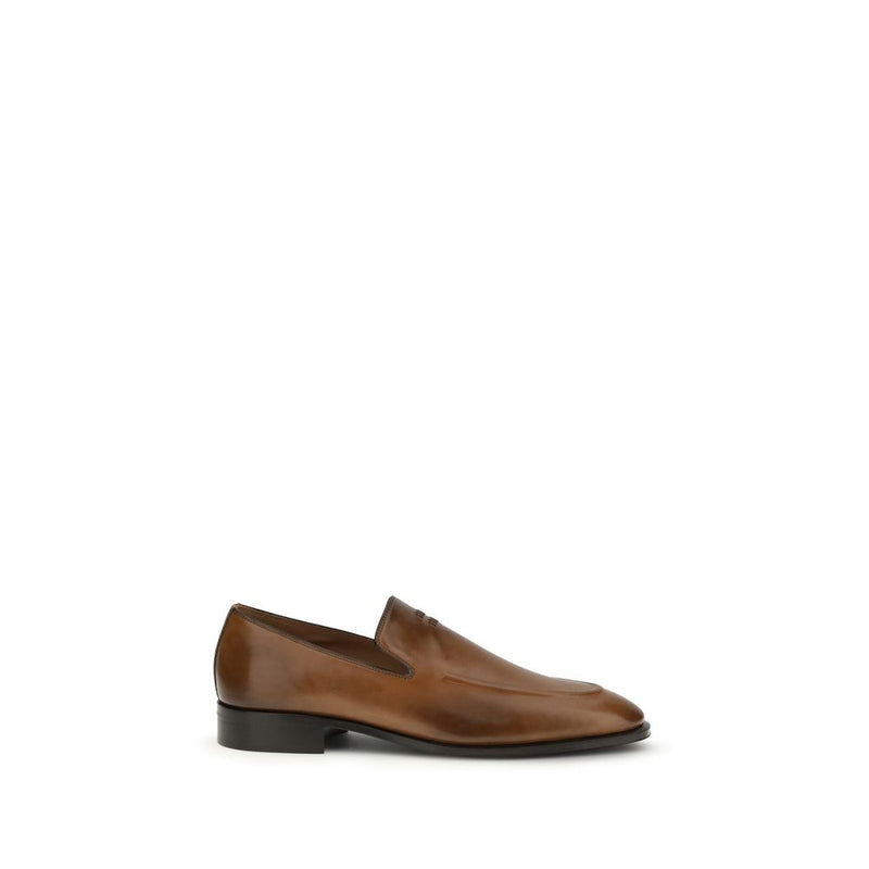 Miu Miu Brown Calf Leather Bos Taurus Slip-On Loafers for Women