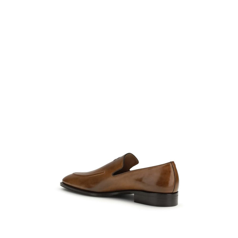 Miu Miu Brown Calf Leather Bos Taurus Slip-On Loafers for Women