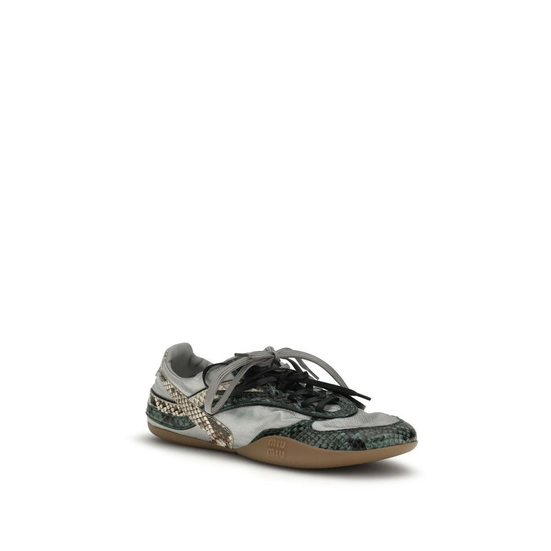 Miu Miu Gray Python Print Rubber Athletic Sneakers