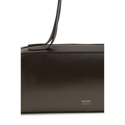 Khaite Brown Calf Leather Bos Taurus Shoulder Bag