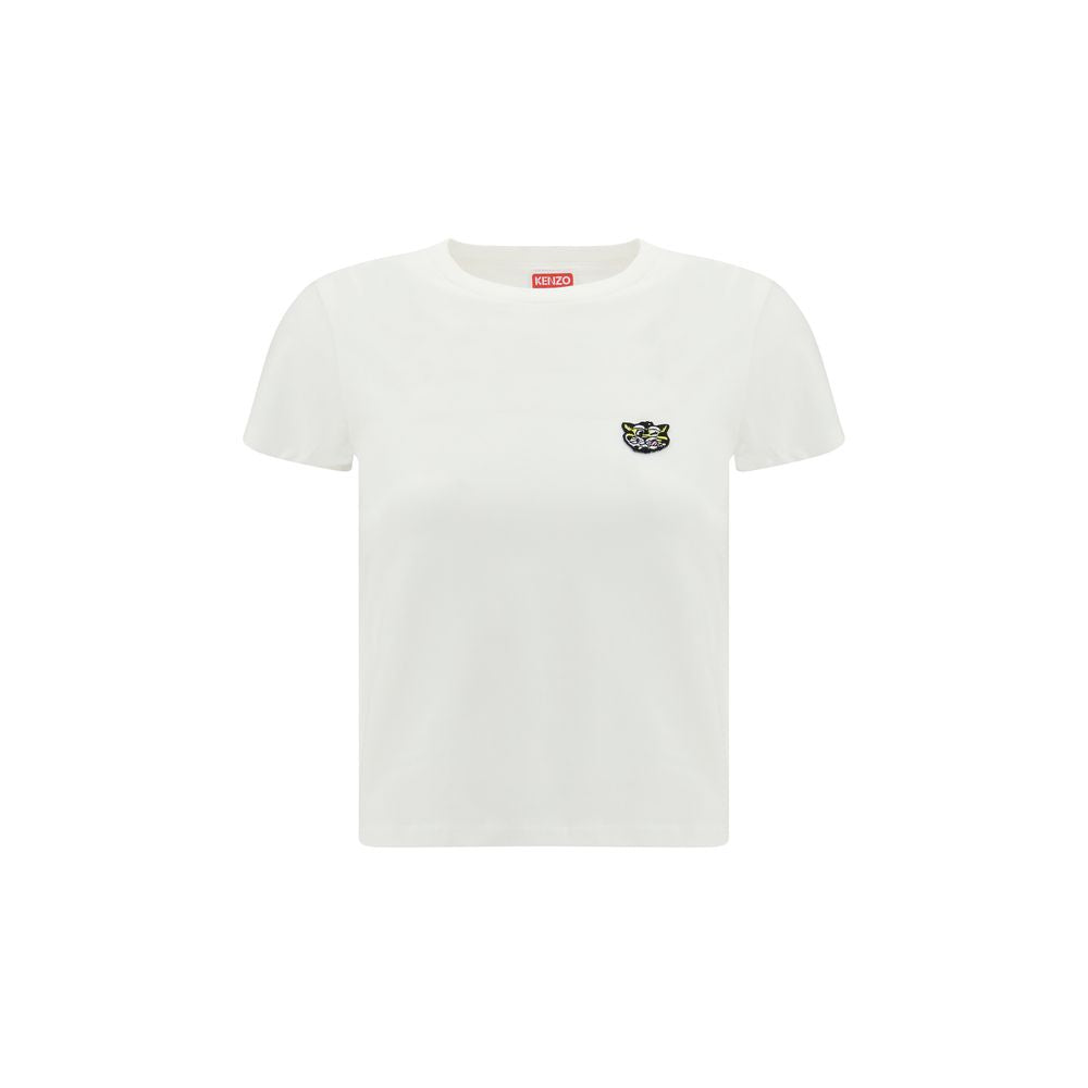 Kenzo White Cotton Sportswear T-Shirt with Wild Tiger Design