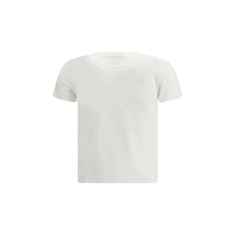 Kenzo White Cotton Sportswear T-Shirt with Wild Tiger Design