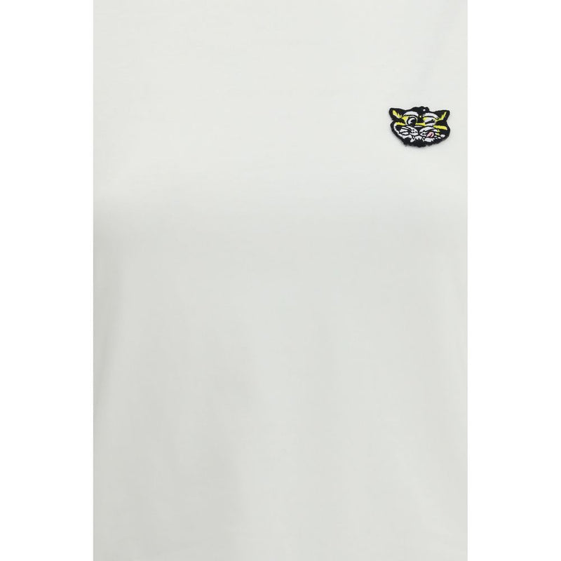 Kenzo White Cotton Sportswear T-Shirt with Wild Tiger Design