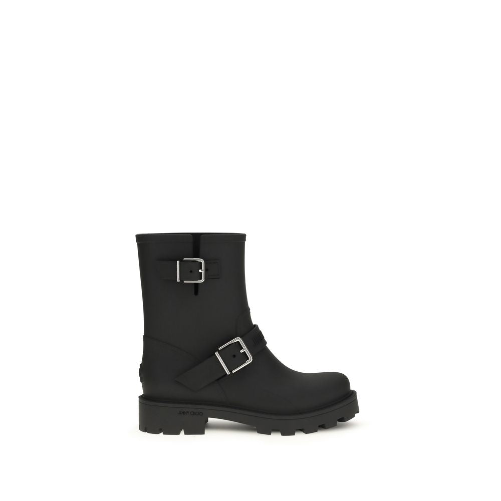 Jimmy Choo Black Polyurethane Rain Boots for Women