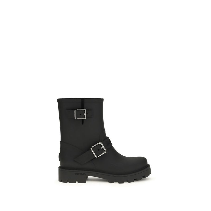 Jimmy Choo Black Polyurethane Rain Boots for Women