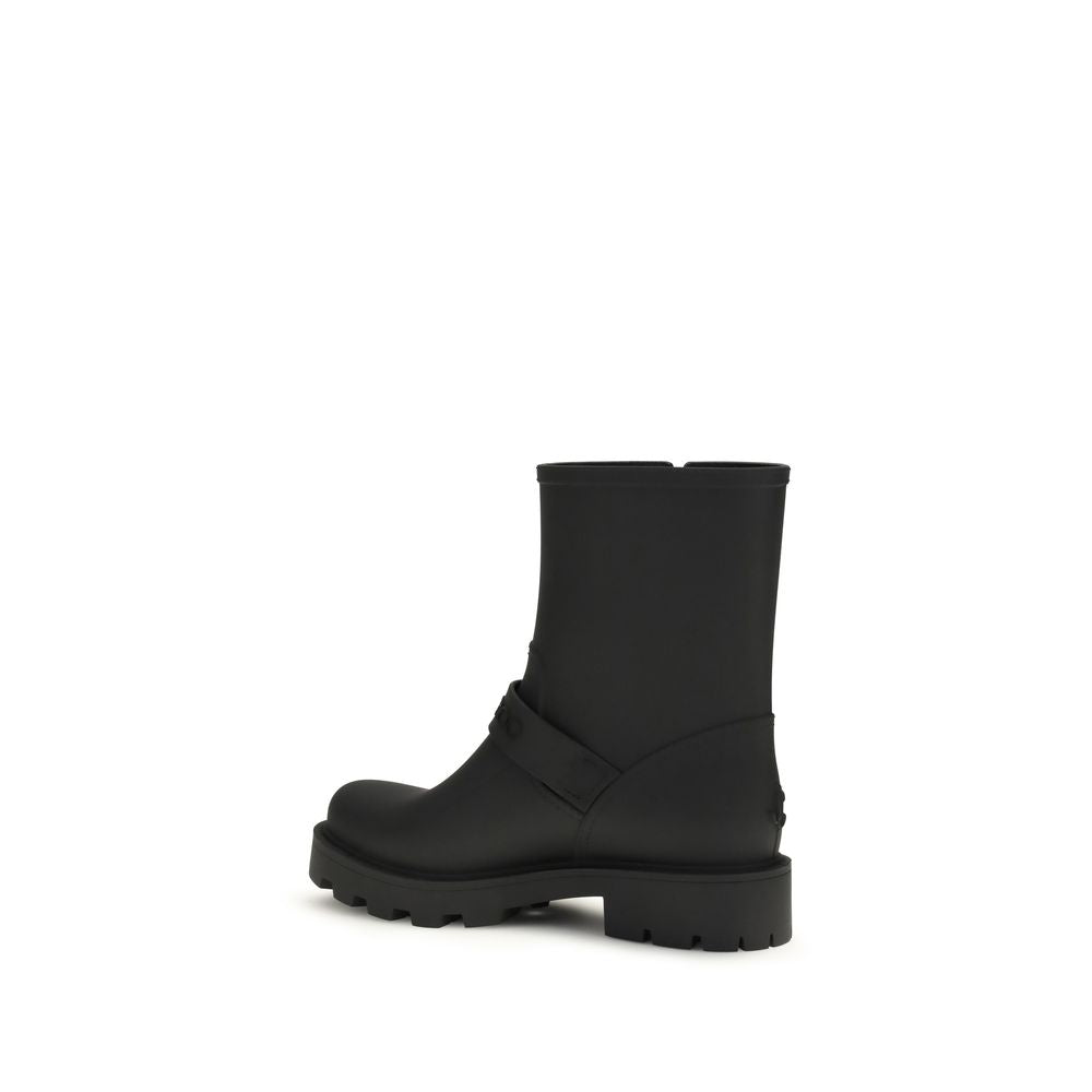 Jimmy Choo Black Polyurethane Rain Boots for Women