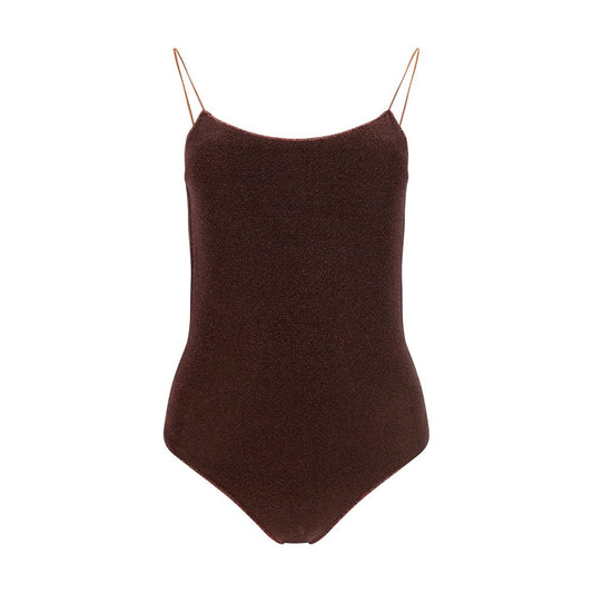 Maillot de bain une pièce en métal marron Oséree