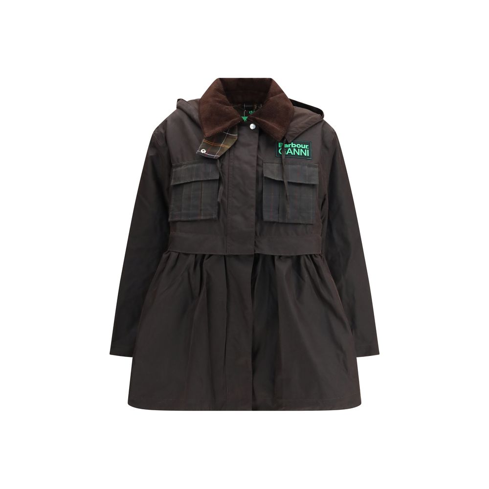 Barbour Brown Waxed Peplum Jacket - Women's Versatile Coat