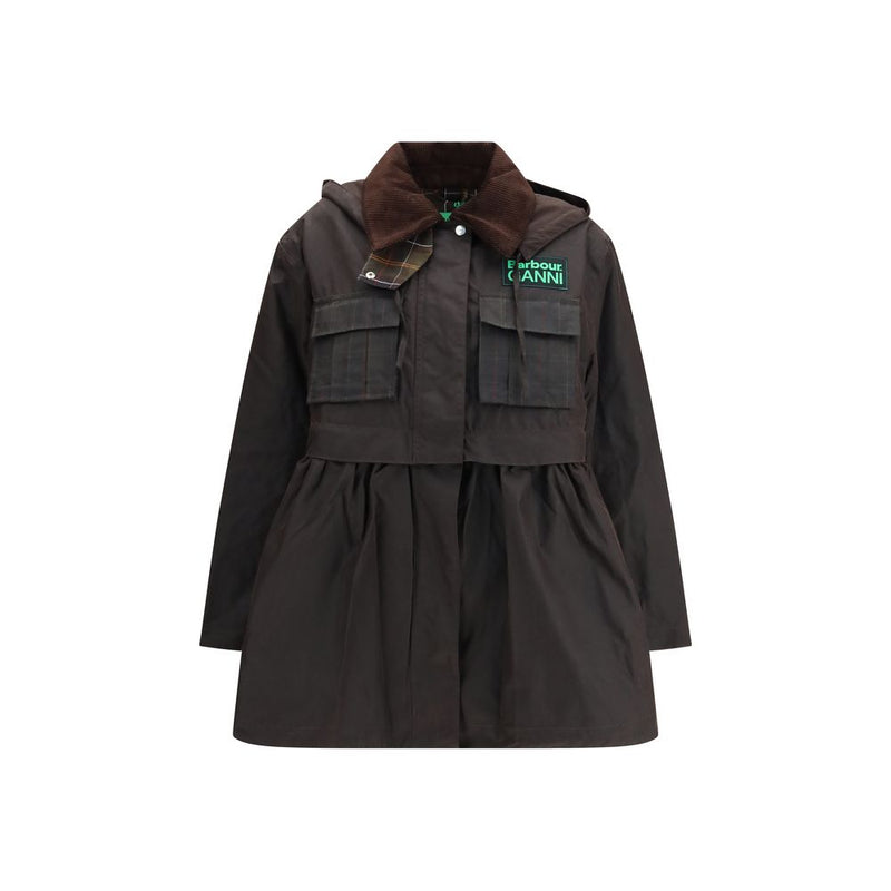 Barbour Brown Waxed Peplum Jacket - Women's Versatile Coat