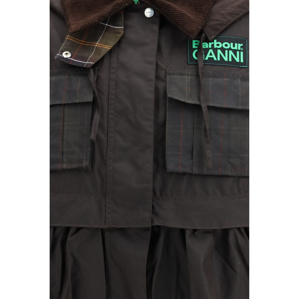 Barbour Brown Waxed Peplum Jacket - Women's Versatile Coat