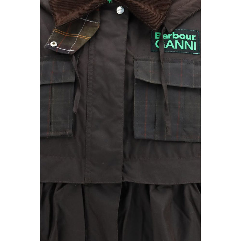 Barbour Brown Waxed Peplum Jacket - Women's Versatile Coat