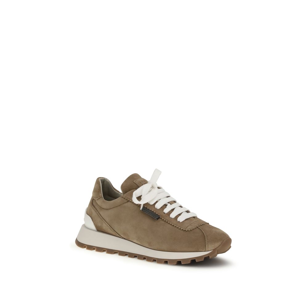 Brunello Cucinelli Beige Rubber Platform Sneakers for Women