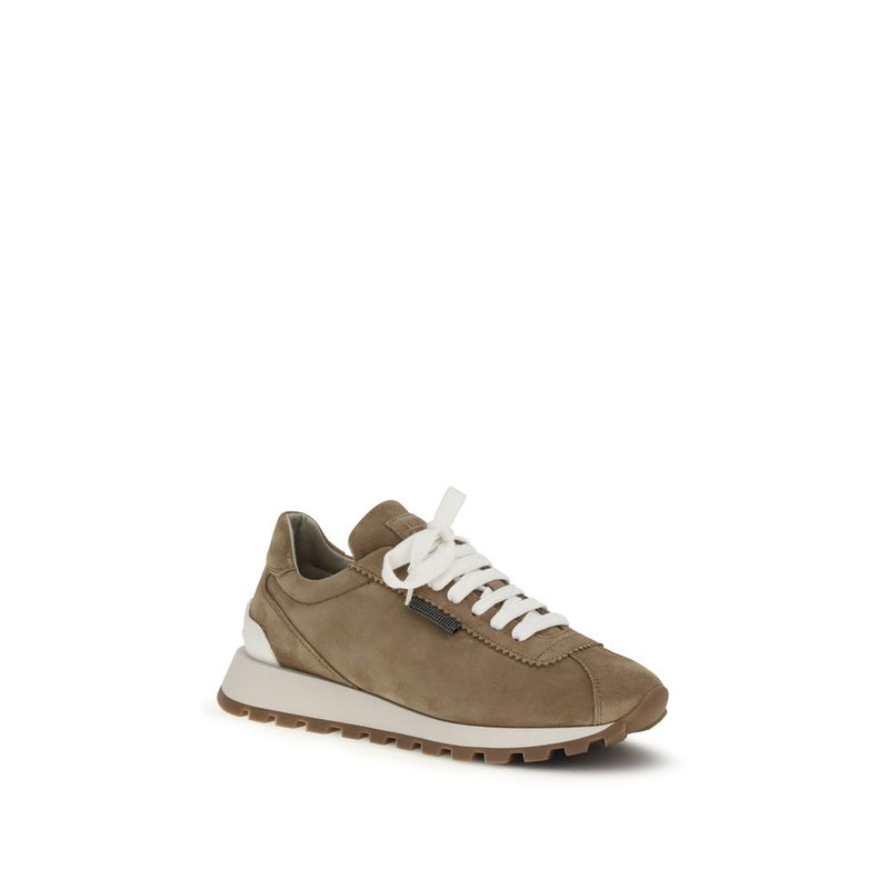 Brunello Cucinelli Beige Rubber Platform Sneakers for Women