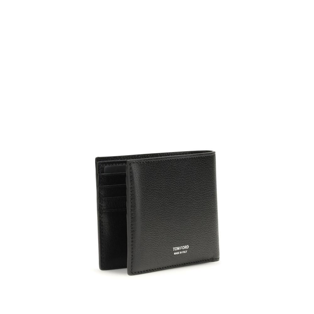 Portefeuille Tom Ford Bos Taurus en cuir de veau noir