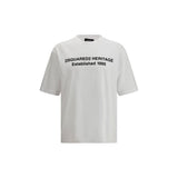 Dsquared² T-Shirt en Coton Blanc Oversize pour Homme