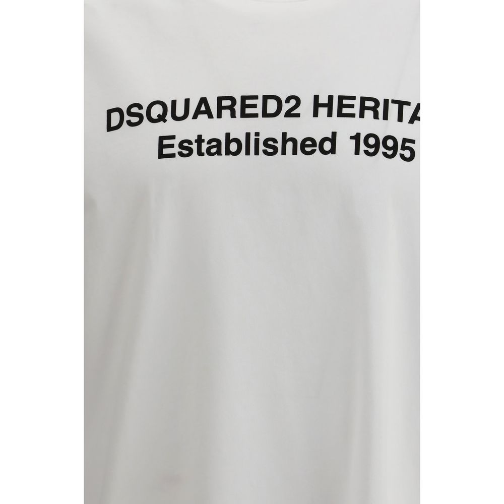 Dsquared² T-Shirt en Coton Blanc Oversize pour Homme