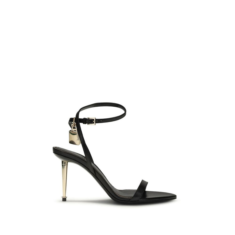 Tom Ford Black Goatskin Stiletto Heel Sandals for Women