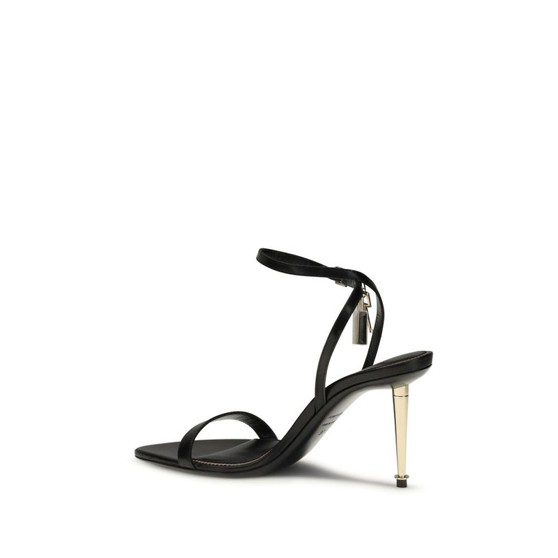Tom Ford Black Goatskin Stiletto Heel Sandals for Women