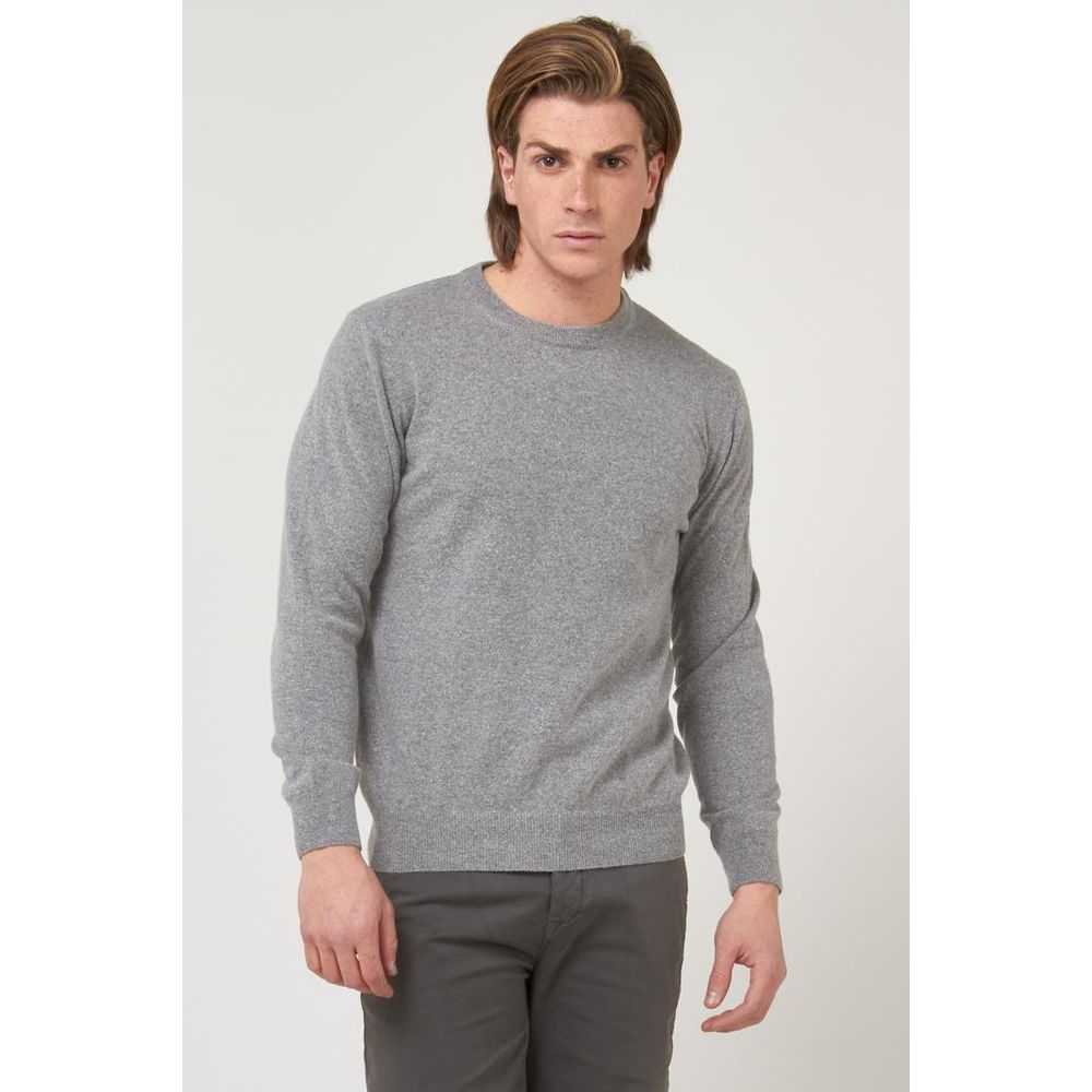 Gas Gray Wool-Silk Blend Sweatshirt for Men