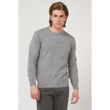 Gas Gray Wool-Silk Blend Sweatshirt for Men