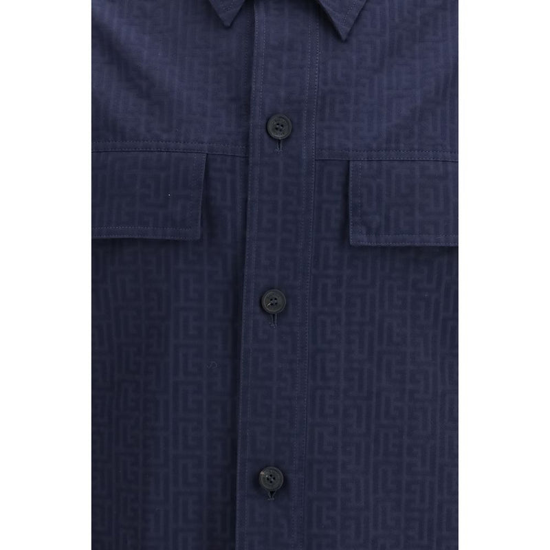 Balmain Blue Cotton Shell Jacket