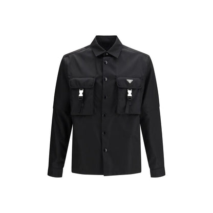 Prada Black Recycled Polyamide Jackets And Coat