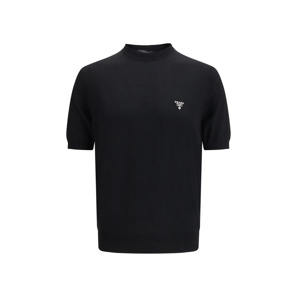 T-shirt Prada en laine polaire noire