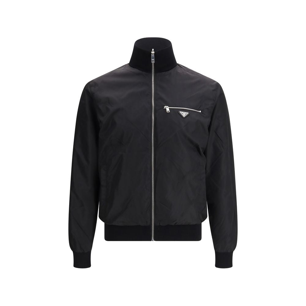 Veste longue Prada en laine polaire noire