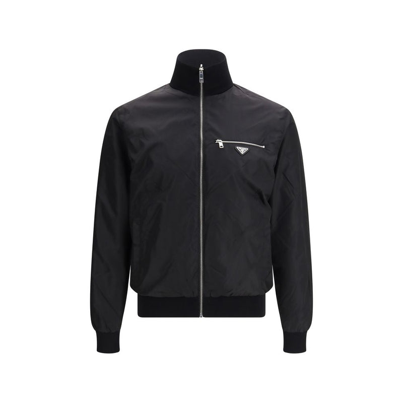 Veste longue Prada en laine polaire noire