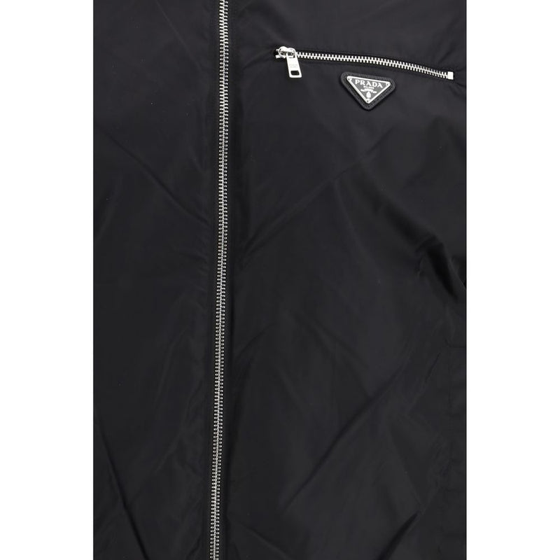 Veste longue Prada en laine polaire noire