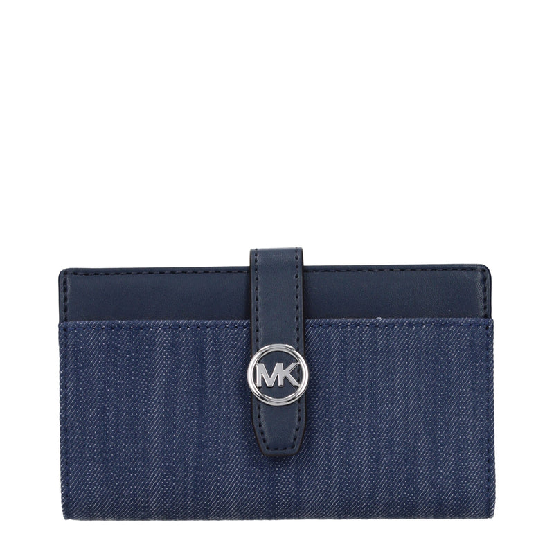 Michael Kors Blue Fabric Wallet - Elegant & Practical Accessory