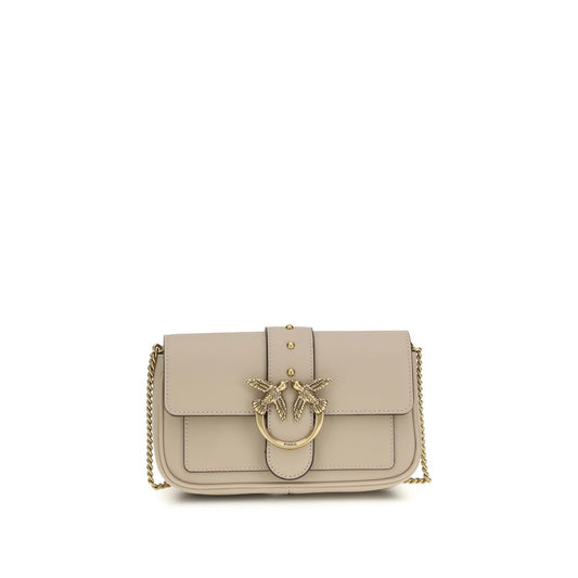 Sac bandoulière PINKO Bos Taurus en cuir de veau beige