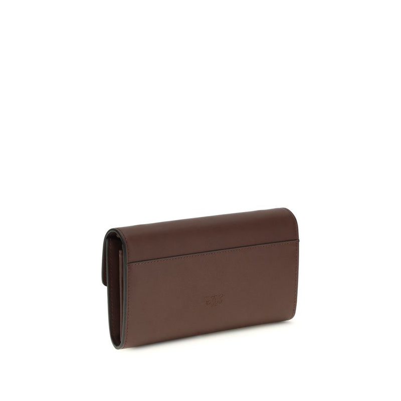 PINKO Brown Calf Leather Bos Taurus Shoulder Bag