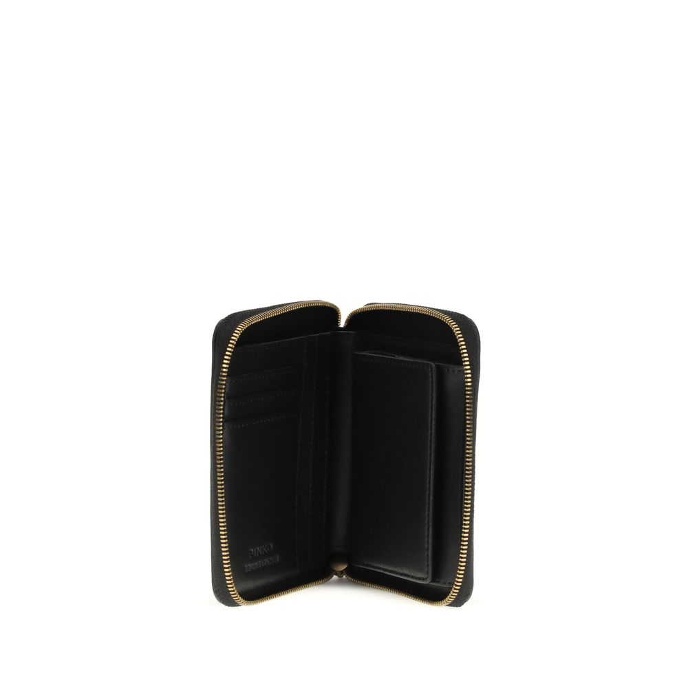 PINKO Black Calf Leather Bos Taurus Wallet - Elegant & Compact