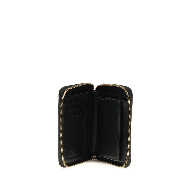 PINKO Black Calf Leather Bos Taurus Wallet - Elegant & Compact