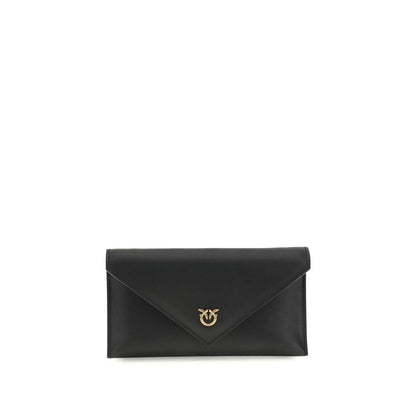 PINKO Black Calf Leather Bos Taurus Shoulder Bag