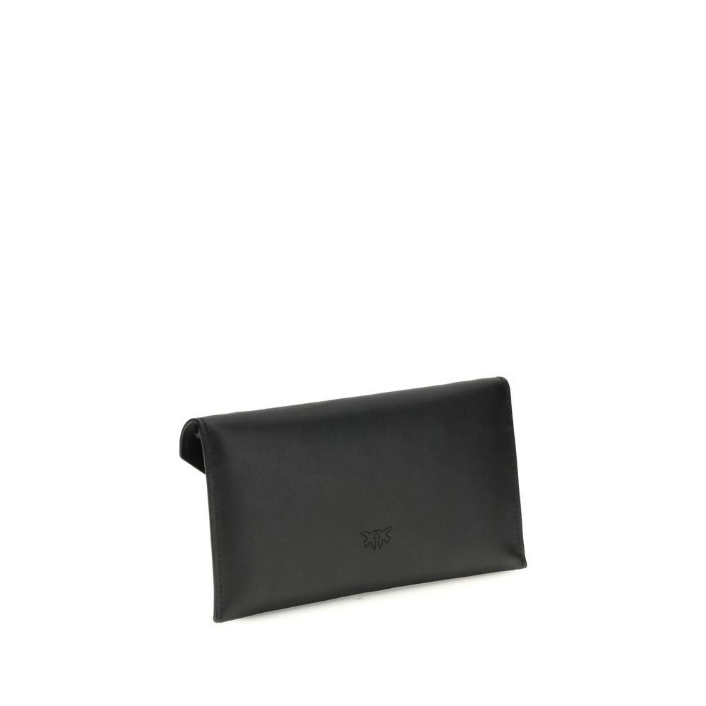 PINKO Black Calf Leather Bos Taurus Shoulder Bag